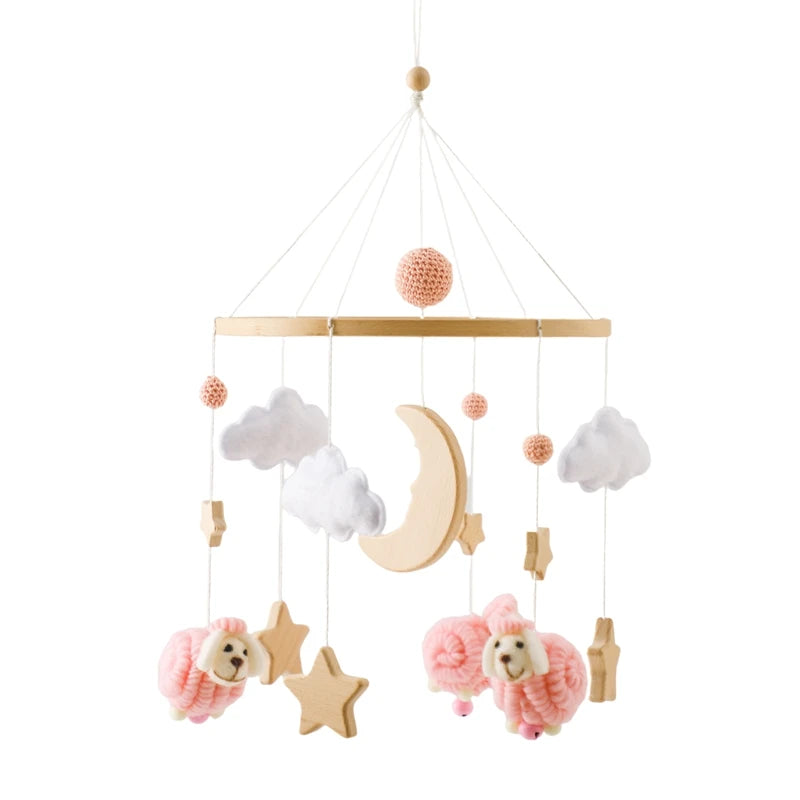 Baby Crib Mobile Rattle Toy For 0-12 Months Cartoon Felt Forest Animal Bed Bell Hanging Wooden Bracket Mobile Newbaby Rattle Toy Purest Peak